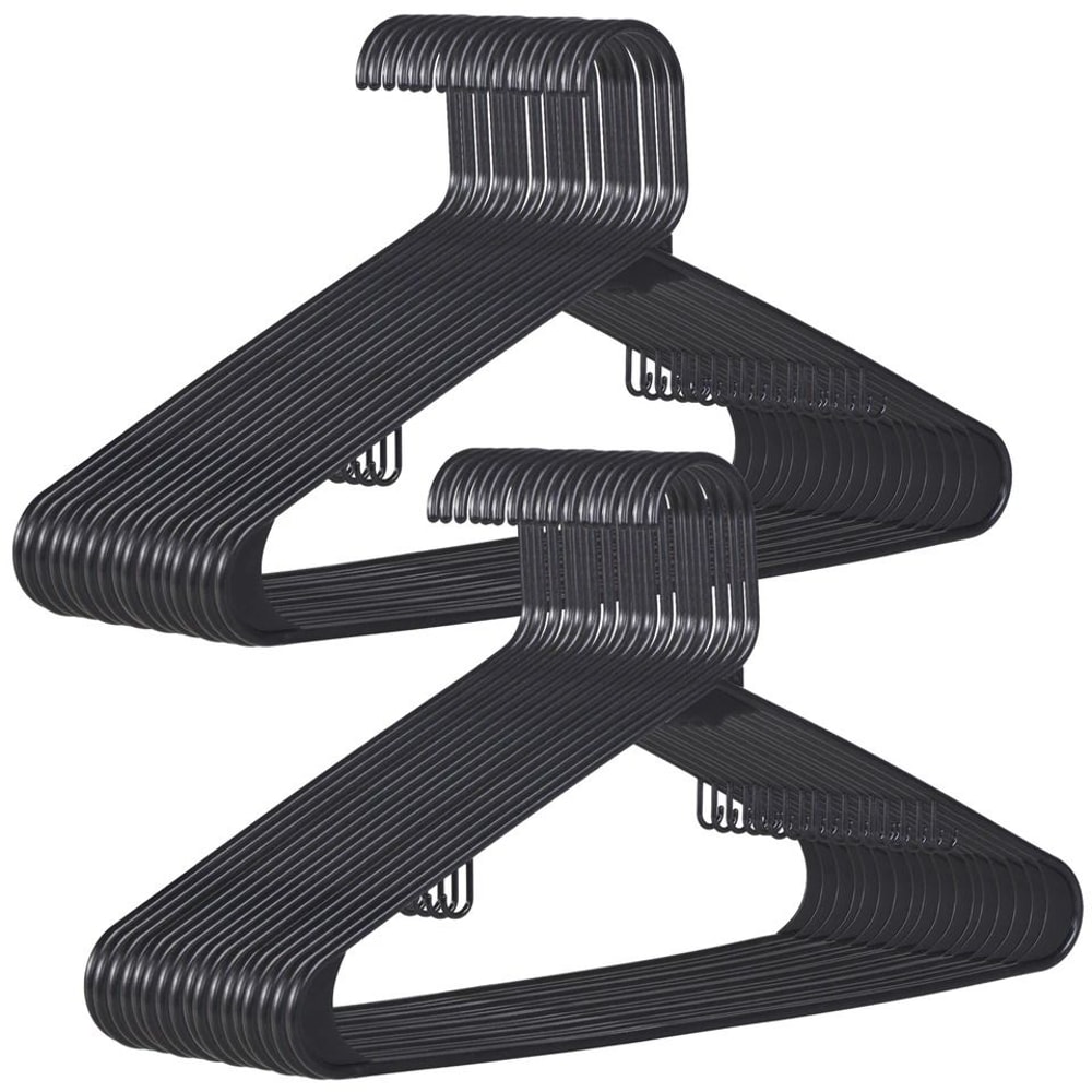 Premium Black Plastic Hangers Heavy Duty Suit Camisole Hangers Ideal For Shirts Sweaters Tanks 0