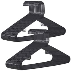 premium black plastic hangers, heavy duty suit & camisole hangers, ideal for shirts, sweaters & tanks