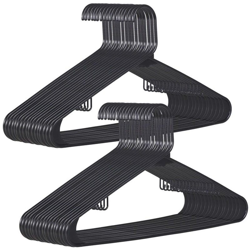 Premium Black Plastic Hangers Heavy Duty Suit Camisole Hangers Ideal For Shirts Sweaters Tanks 0