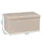 Beige Folding Storage Ottoman Leather Storage Bench For Bedroom Durable Seat Storage Solution 3