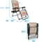 Beige Zero Gravity Lounge Chair With Cup Holders Recliner For Patio Pool Adjustable Foldable Outdoo 12