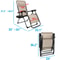 Beige Zero Gravity Lounge Chair With Cup Holders Recliner For Patio Pool Adjustable Foldable Outdoo 12
