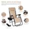 Beige Zero Gravity Lounge Chair With Cup Holders Recliner For Patio Pool Adjustable Foldable Outdoo 2