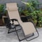 Beige Zero Gravity Lounge Chair With Cup Holders Recliner For Patio Pool Adjustable Foldable Outdoo 5
