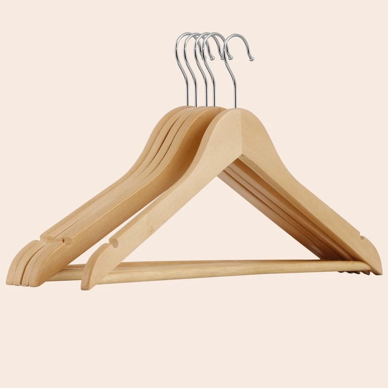 Wooden Clothes Hangers Premium NonSlip Flocked Hangers For Suit Shirt Pants Dresses 10