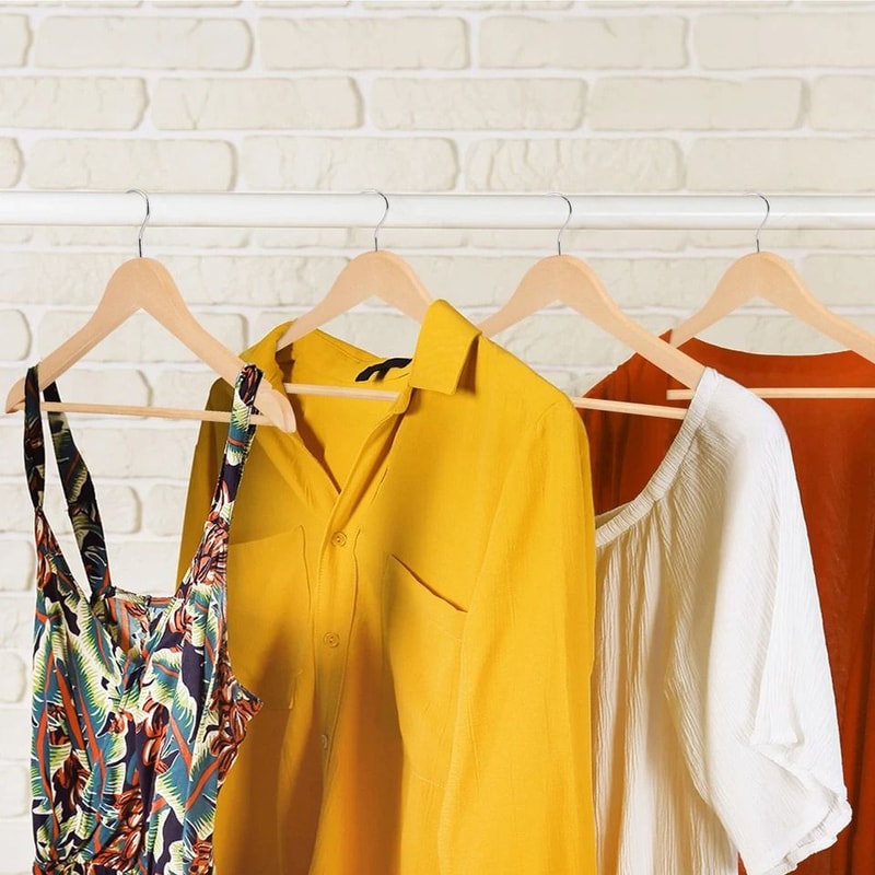 Wooden Clothes Hangers Premium NonSlip Flocked Hangers For Suit Shirt Pants Dresses 6