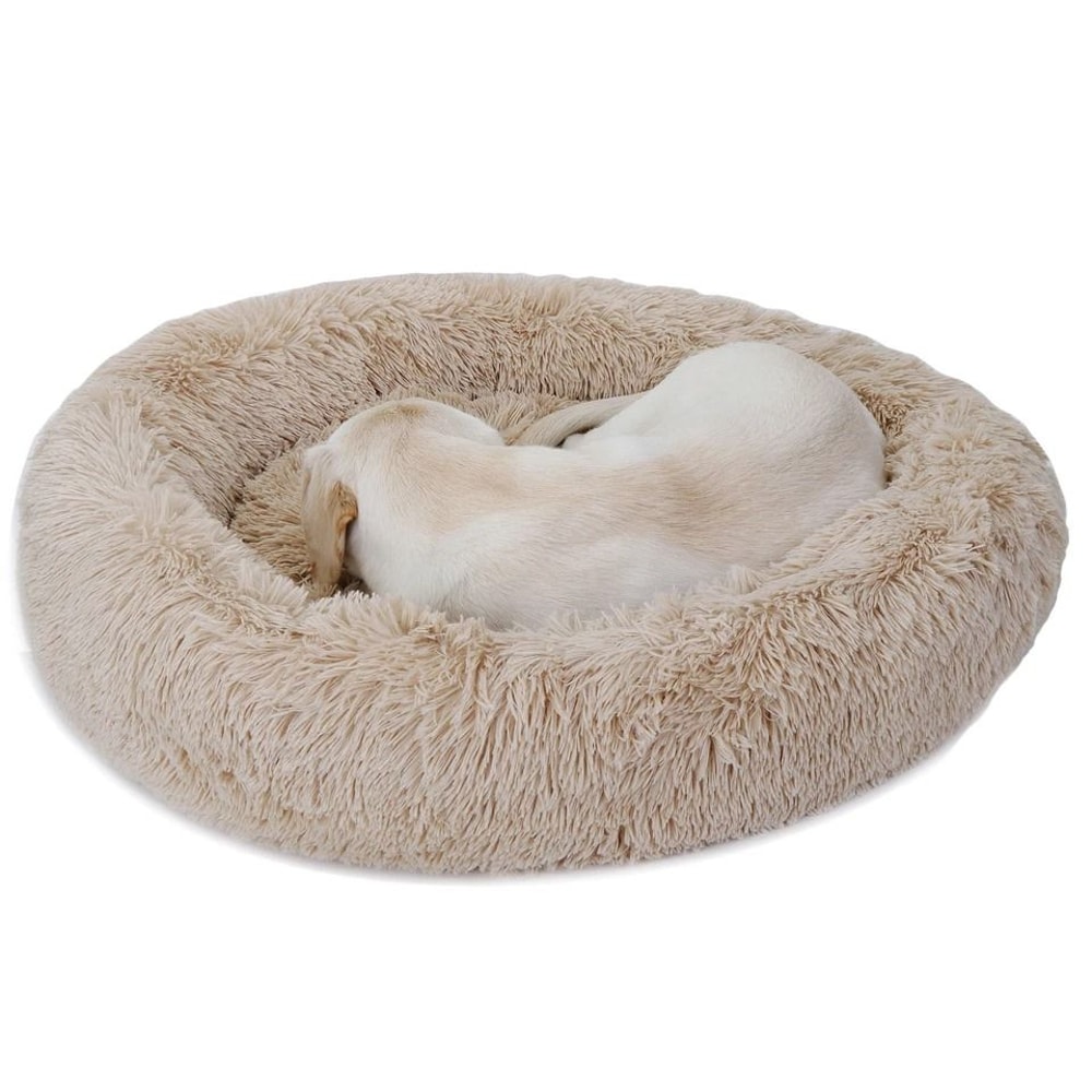 Soft Warmer Fur Donut Cuddler Pet Bed NonToxic Dog Beds Calming For Cats And Dogs Medium Small Size 1