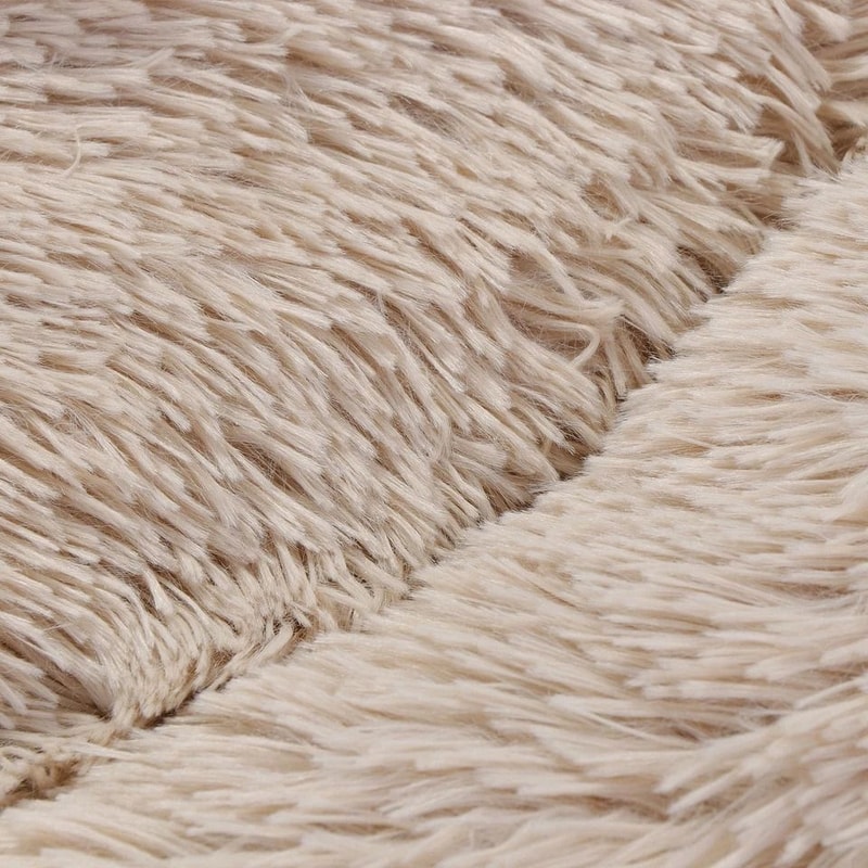 Soft Warmer Fur Donut Cuddler Pet Bed NonToxic Dog Beds Calming For Cats And Dogs Medium Small Size 7