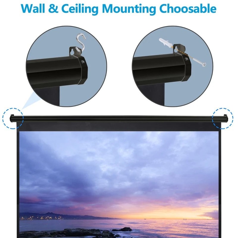 Portable Pull Down HD Projection Screen Adjustable Perfect For Home Office Indoor Outdoor Use 4