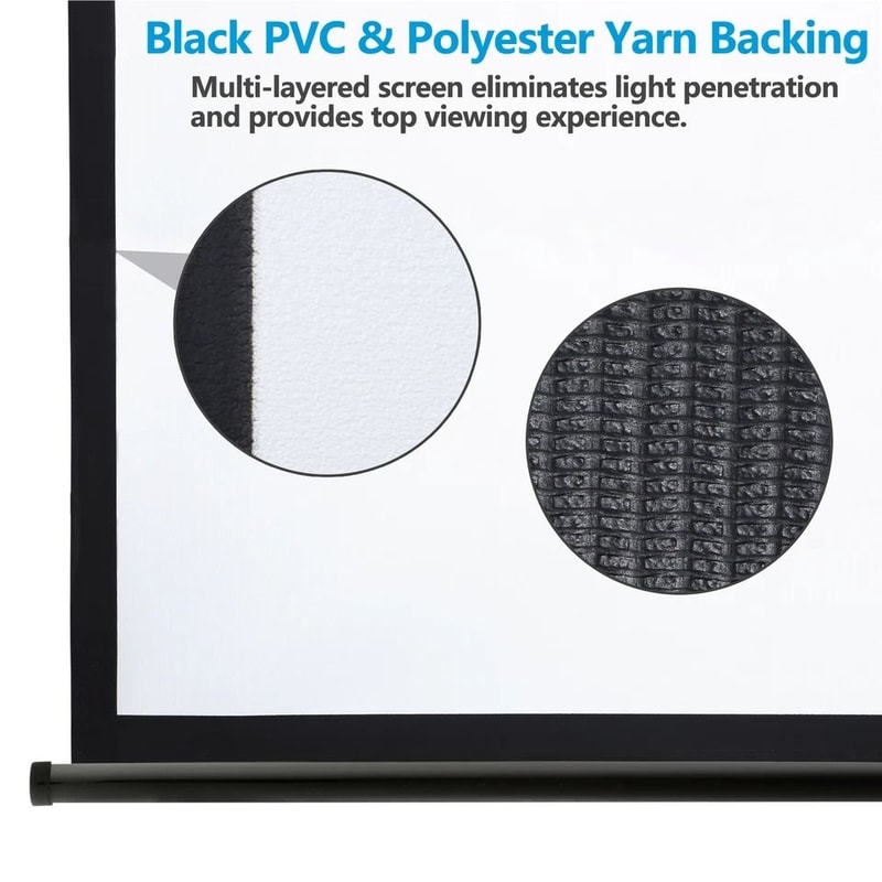 Portable Pull Down HD Projection Screen Adjustable Perfect For Home Office Indoor Outdoor Use 6