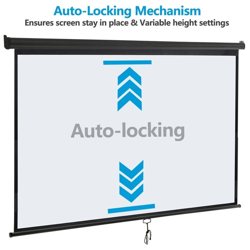 Portable Pull Down HD Projection Screen Adjustable Perfect For Home Office Indoor Outdoor Use 1