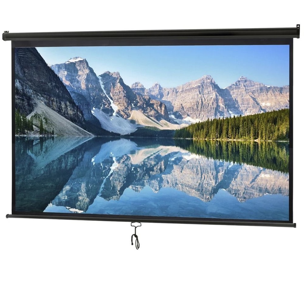 Portable Pull Down HD Projection Screen Adjustable Perfect For Home Office Indoor Outdoor Use 0