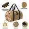 Durable Canvas Firewood Log Carrier Bag Waxed Canvas Log Tote Waterproof Log Carrier With Straps 5