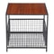 Mahogany Coffee Table With Storage Basket Sturdy Side Table Organizer Versatile Home Furniture For 3