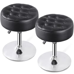 black vanity stool, adjustable swivel ottoman stool, round for bedroom, makeup chair, hydraulic lift