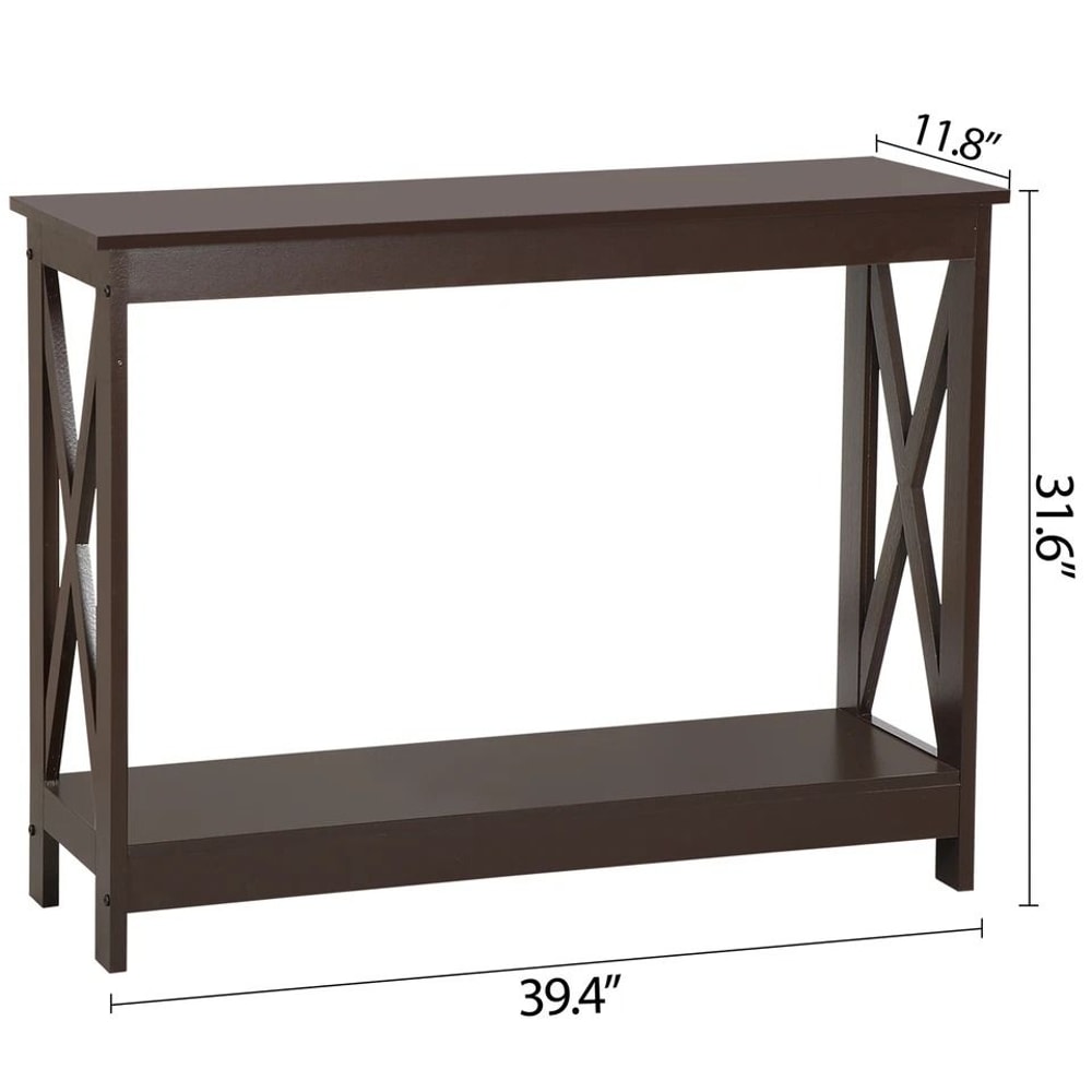 Console Table Square Brown Hallway Table Coffee Table Oxford Entryway Storage Table Durable Elega 1