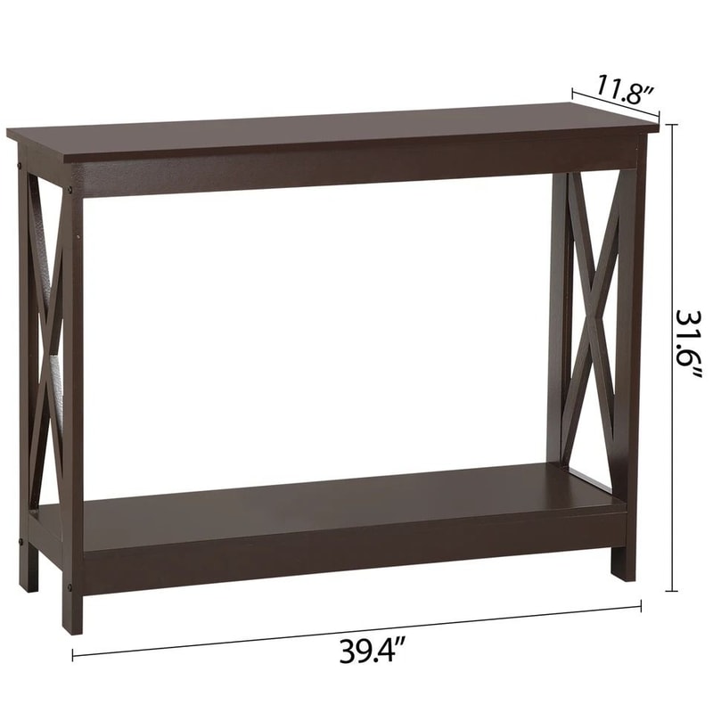 Console Table Square Brown Hallway Table Coffee Table Oxford Entryway Storage Table Durable Elega 1
