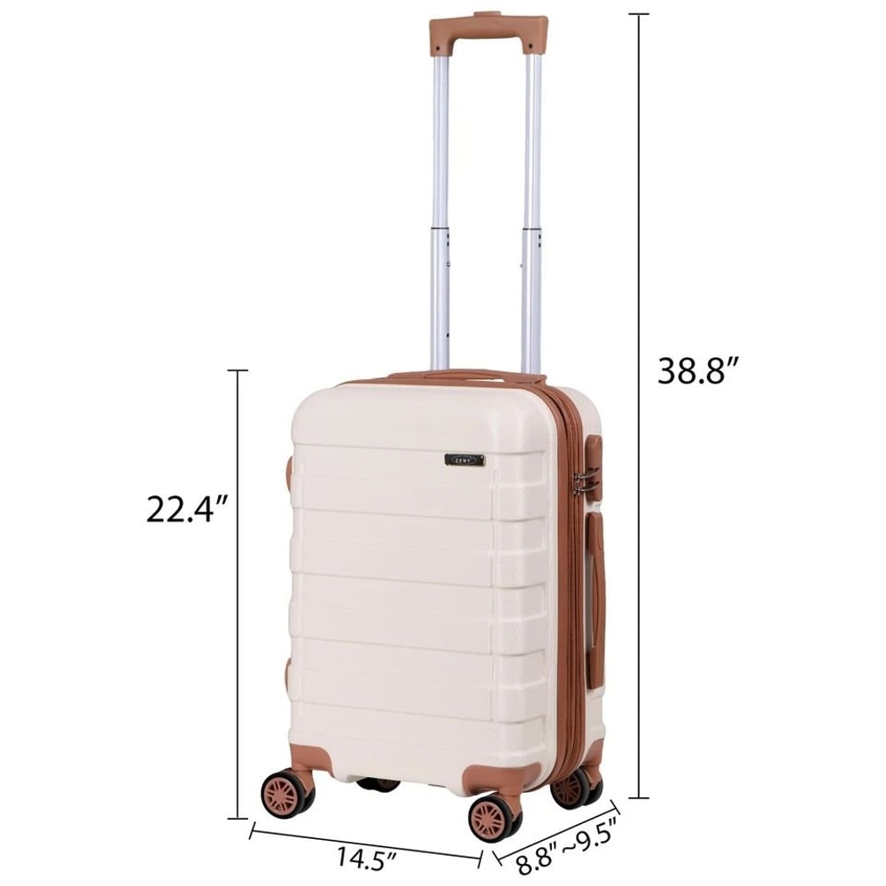White Hardside Carry On Spinner Luggage Expandable Suitcase With Wheels Travel Bag 1