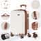 White Hardside Carry On Spinner Luggage Expandable Suitcase With Wheels Travel Bag 9