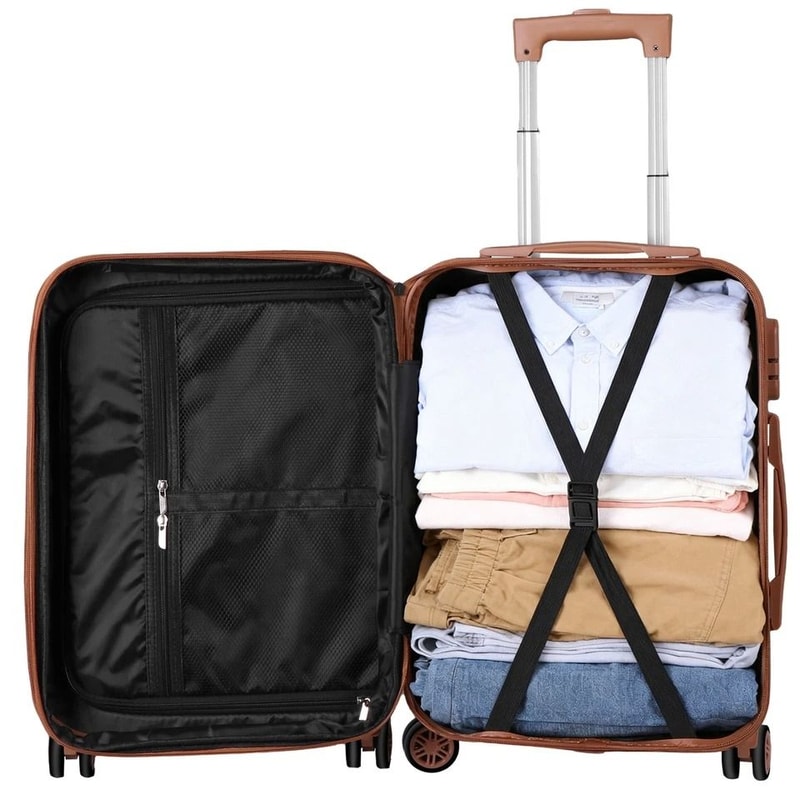 White Hardside Carry On Spinner Luggage Expandable Suitcase With Wheels Travel Bag 12