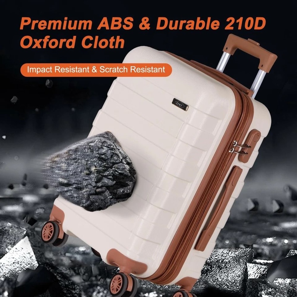 White Hardside Carry On Spinner Luggage Expandable Suitcase With Wheels Travel Bag 8