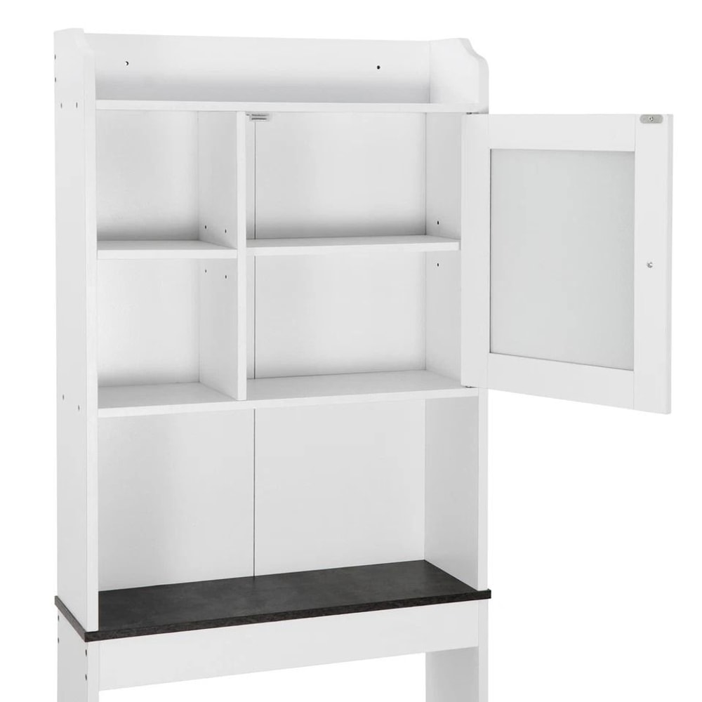 Over Toilet Space Saver Bathroom Floor Cabinet White Wood Storage Shelf Rack Perfect For Organizati 1
