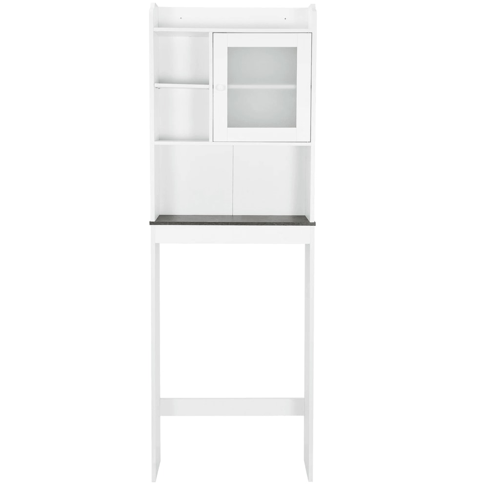 Over Toilet Space Saver Bathroom Floor Cabinet White Wood Storage Shelf Rack Perfect For Organizati 9