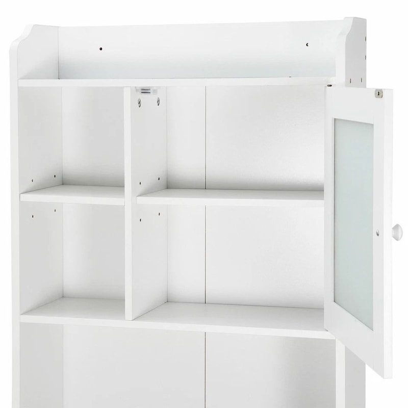 Over Toilet Space Saver Bathroom Floor Cabinet White Wood Storage Shelf Rack Perfect For Organizati 4
