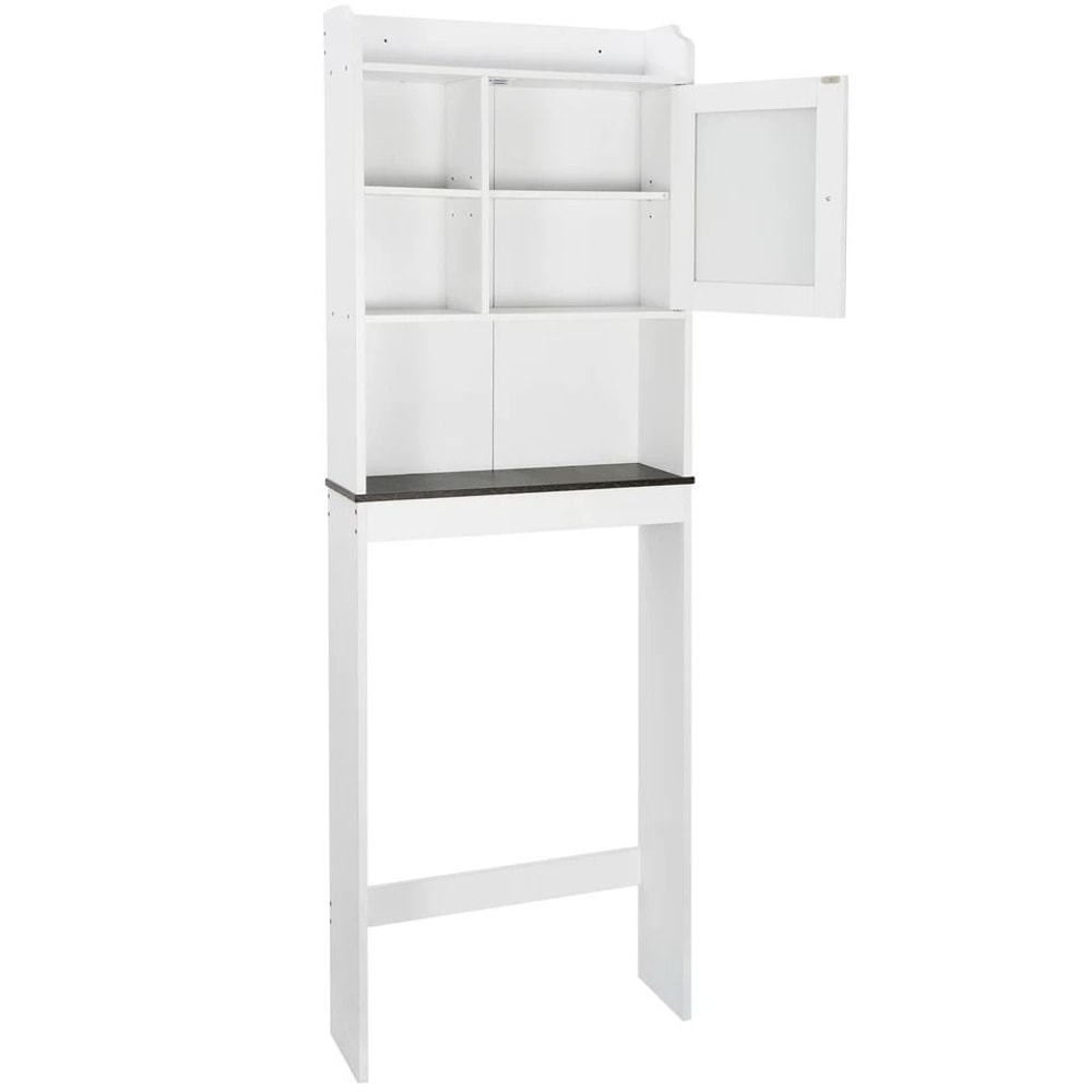 Over Toilet Space Saver Bathroom Floor Cabinet White Wood Storage Shelf Rack Perfect For Organizati 5