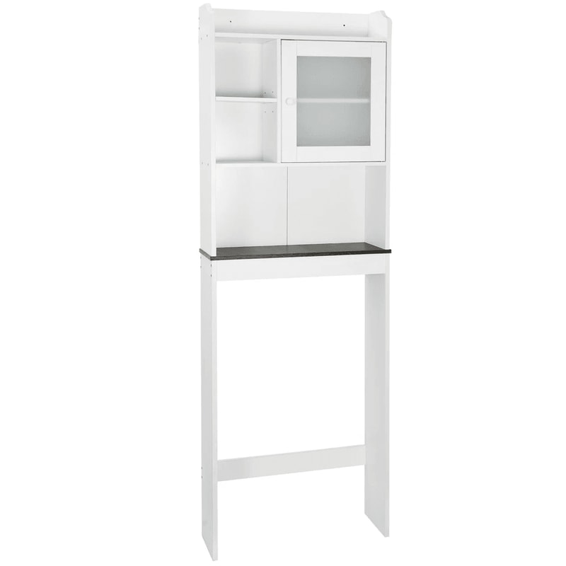 Over Toilet Space Saver Bathroom Floor Cabinet White Wood Storage Shelf Rack Perfect For Organizati 7