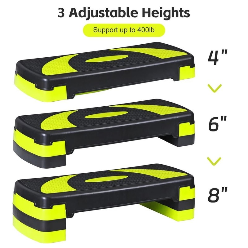 Adjust Exercise Stepper For Home Gym Fitness Aerobic Step With Yellow Risers 5