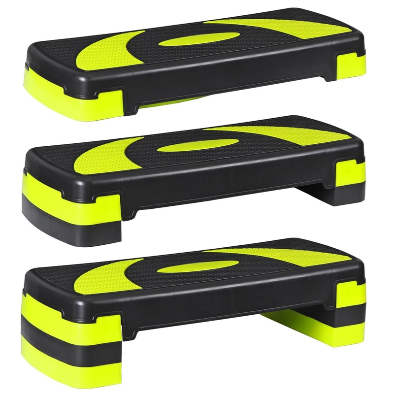 Adjust Exercise Stepper For Home Gym Fitness Aerobic Step With Yellow Risers 3