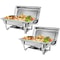 Stainless Steel Chafer Chafing Dish Buffet Warmer Rectangular Design With Food Pan And Lid 0