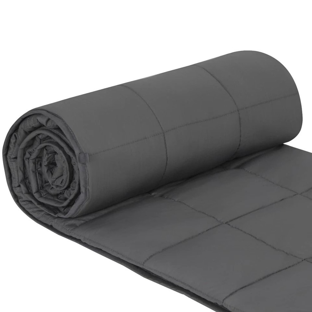 Deep Sleep Grey Weighted Blanket Cotton Therapy Promote Relaxation And Stress Relief 0