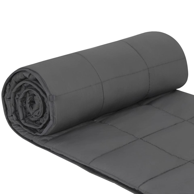 Deep Sleep Grey Weighted Blanket Cotton Therapy Promote Relaxation And Stress Relief 0