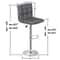 Stylish Gray PU Leather Bar Stools Adjustable Height Swivel And Backrest For Counter Use Perfect Fo 3