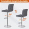 Stylish Gray PU Leather Bar Stools Adjustable Height Swivel And Backrest For Counter Use Perfect Fo 4