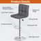 Stylish Gray PU Leather Bar Stools Adjustable Height Swivel And Backrest For Counter Use Perfect Fo 5