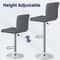 Stylish Gray PU Leather Bar Stools Adjustable Height Swivel And Backrest For Counter Use Perfect Fo 9