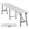 Portable Outdoor Bench White Plastic Folding Bench With NonSlip Mat Handle Waterproof HeavyDuty 10