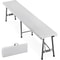 Portable Outdoor Bench White Plastic Folding Bench With NonSlip Mat Handle Waterproof HeavyDuty 0