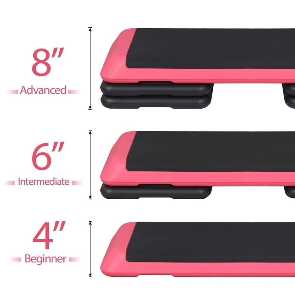 Aerobic Stepper Adjustable Training Exercise Platform Workout Step For Fitness Pink Home Exercise E 1