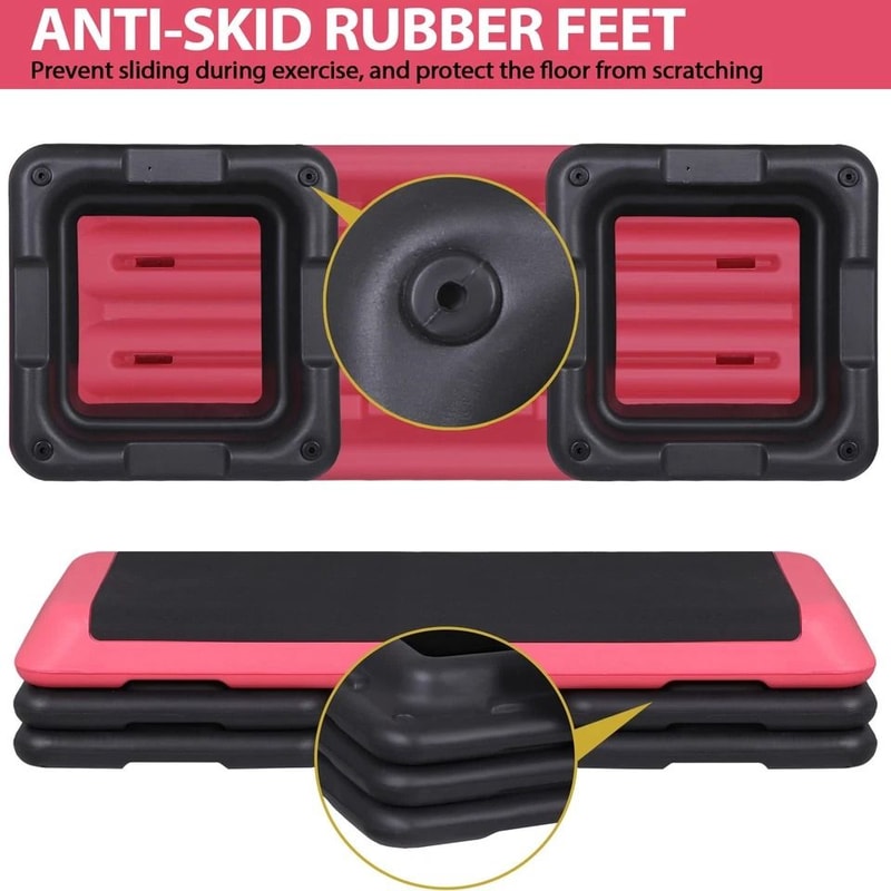 Aerobic Stepper Adjustable Training Exercise Platform Workout Step For Fitness Pink Home Exercise E 4