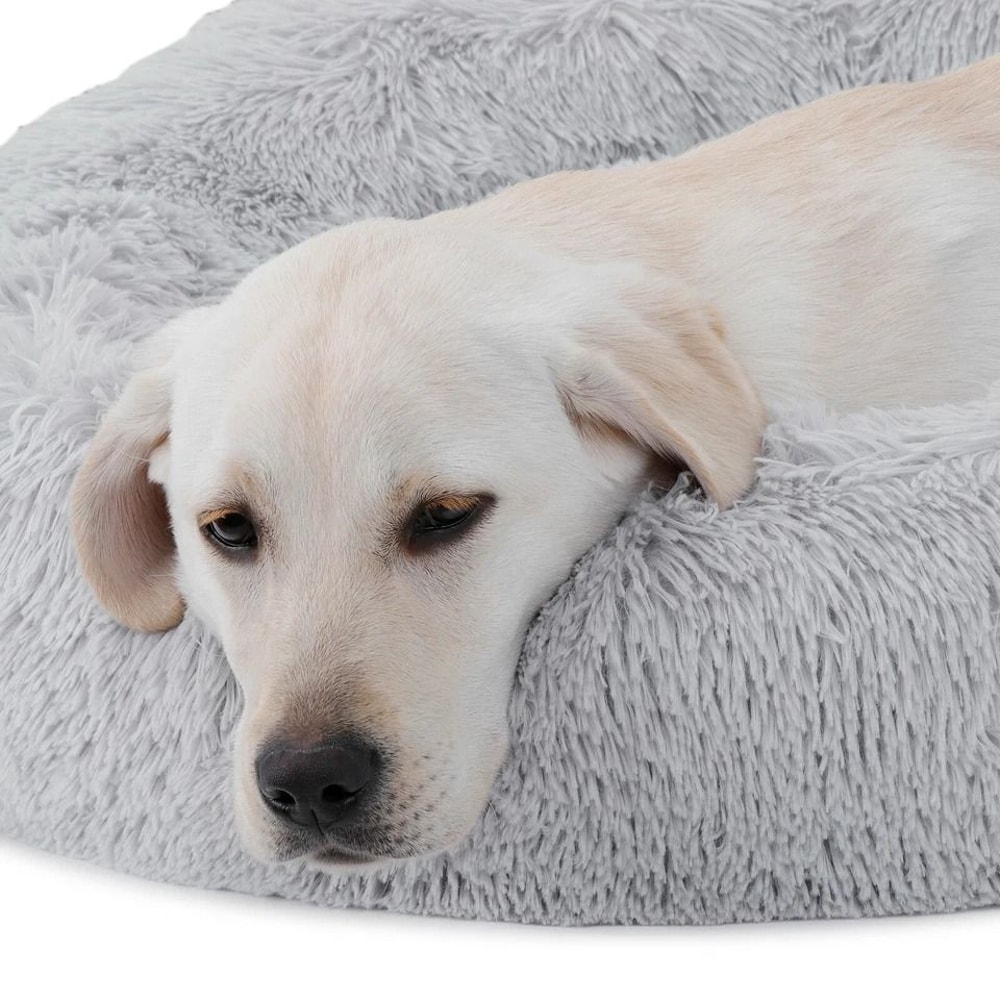 Calming Fur Donut Cuddler For Dogs And Cats Soft Polyester Bed Warmer Pet Bed For Joint Pain Relief 3