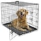 Folding Metal Dog Crate For Large Dogs Wire Dog Kennels Black Heavy Duty LeakProof Pan 2