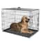 Folding Metal Dog Crate For Large Dogs Wire Dog Kennels Black Heavy Duty LeakProof Pan 3