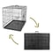 Folding Metal Dog Crate For Large Dogs Wire Dog Kennels Black Heavy Duty LeakProof Pan 4