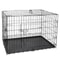 Folding Metal Dog Crate For Large Dogs Wire Dog Kennels Black Heavy Duty LeakProof Pan 6