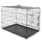 Folding Metal Dog Crate For Large Dogs Wire Dog Kennels Black Heavy Duty LeakProof Pan 8