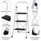 Ladder Safety Non Slip Mat Tread Foldable Kitchen Steel Step Stool White Heavy Duty Platform 2